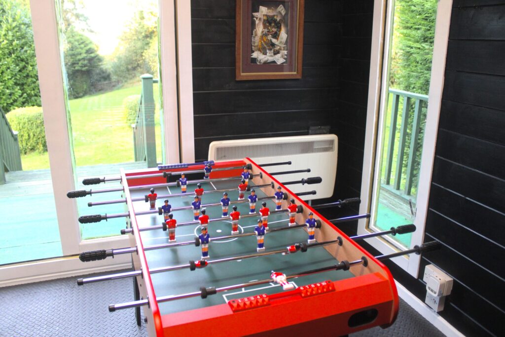 Games room at Habberjam Farm with table football